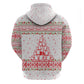 Tunisia Christmas Zip Hoodie Falcon Tree Snowflake and Festive Borders - African Pride
