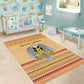 South Sudan Christmas Area Rug Beige Tribal Pattern, National Emblem, and Green Star Motif - African Pride