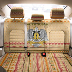 South Sudan Christmas Back Car Seat Cover Beige Tribal Pattern, National Emblem, and Green Star Motif - African Pride
