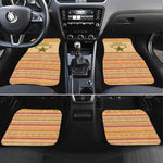 South Sudan Christmas Car Mats Beige Tribal Pattern, National Emblem, and Green Star Motif - African Pride