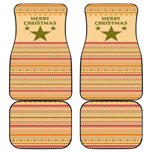 South Sudan Christmas Car Mats Beige Tribal Pattern, National Emblem, and Green Star Motif - African Pride