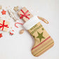 South Sudan Christmas Stocking Beige Tribal Pattern, National Emblem, and Green Star Motif - African Pride