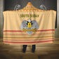 South Sudan Christmas Hooded Blanket Beige Tribal Pattern, National Emblem, and Green Star Motif - African Pride