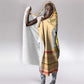 South Sudan Christmas Hooded Blanket Beige Tribal Pattern, National Emblem, and Green Star Motif - African Pride
