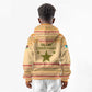 South Sudan Christmas Kid Hoodie Beige Tribal Pattern, National Emblem, and Green Star Motif - African Pride