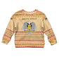 South Sudan Christmas Kid Ugly Christmas Sweater Beige Tribal Pattern, National Emblem, and Green Star Motif - African Pride