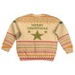South Sudan Christmas Kid Ugly Christmas Sweater Beige Tribal Pattern, National Emblem, and Green Star Motif - African Pride