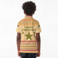 South Sudan Christmas Kid Polo Shirt Beige Tribal Pattern, National Emblem, and Green Star Motif - African Pride