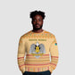 South Sudan Christmas Ugly Christmas Sweater Beige Tribal Pattern, National Emblem, and Green Star Motif - African Pride