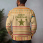 South Sudan Christmas Ugly Christmas Sweater Beige Tribal Pattern, National Emblem, and Green Star Motif - African Pride