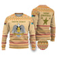 South Sudan Christmas Ugly Christmas Sweater Beige Tribal Pattern, National Emblem, and Green Star Motif - African Pride