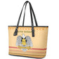 South Sudan Christmas Leather Tote Bag Beige Tribal Pattern, National Emblem, and Green Star Motif - African Pride