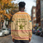 South Sudan Christmas Long Sleeve Shirt Beige Tribal Pattern, National Emblem, and Green Star Motif - African Pride