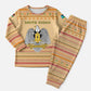 South Sudan Christmas Pajama Set Beige Tribal Pattern, National Emblem, and Green Star Motif - African Pride