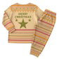 South Sudan Christmas Pajama Set Beige Tribal Pattern, National Emblem, and Green Star Motif - African Pride