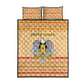South Sudan Christmas Quilt Bed Set Beige Tribal Pattern, National Emblem, and Green Star Motif - African Pride