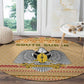 South Sudan Christmas Round Carpet Beige Tribal Pattern, National Emblem, and Green Star Motif - African Pride