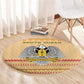 South Sudan Christmas Round Carpet Beige Tribal Pattern, National Emblem, and Green Star Motif - African Pride