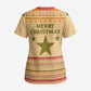 South Sudan Christmas Scrub Top Beige Tribal Pattern, National Emblem, and Green Star Motif - African Pride