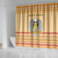 South Sudan Christmas Shower Curtain Beige Tribal Pattern, National Emblem, and Green Star Motif - African Pride