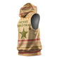 South Sudan Christmas Sleeveless Hoodie Beige Tribal Pattern, National Emblem, and Green Star Motif - African Pride
