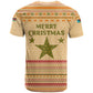 South Sudan Christmas T shirt Beige Tribal Pattern, National Emblem, and Green Star Motif - African Pride