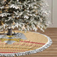 South Sudan Christmas Tree Skirt Beige Tribal Pattern, National Emblem, and Green Star Motif - African Pride