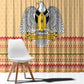 South Sudan Christmas Window Curtain Beige Tribal Pattern, National Emblem, and Green Star Motif - African Pride
