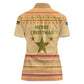 South Sudan Christmas Women Polo Shirt Beige Tribal Pattern, National Emblem, and Green Star Motif - African Pride