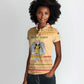 South Sudan Christmas Women Polo Shirt Beige Tribal Pattern, National Emblem, and Green Star Motif - African Pride