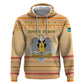 South Sudan Christmas Zip Hoodie Beige Tribal Pattern, National Emblem, and Green Star Motif - African Pride