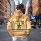 South Sudan Christmas Zip Hoodie Beige Tribal Pattern, National Emblem, and Green Star Motif - African Pride
