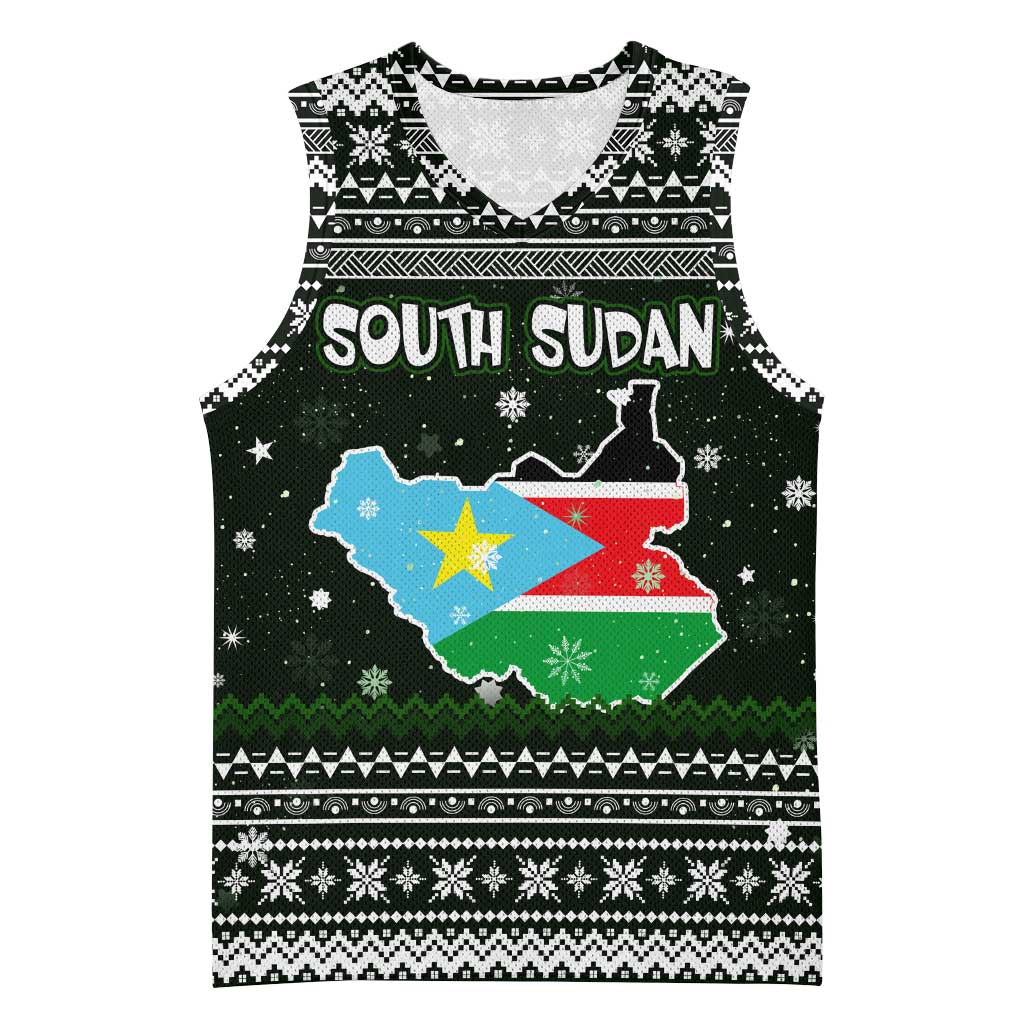 South Sudan Christmas Basketball Jersey National Map Flag Colors and Sleeping Rhino Motif - African Pride