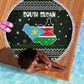 South Sudan Christmas Beach Blanket National Map Flag Colors and Sleeping Rhino Motif - African Pride