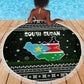 South Sudan Christmas Beach Blanket National Map Flag Colors and Sleeping Rhino Motif - African Pride