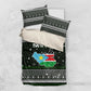 South Sudan Christmas Bedding Set National Map Flag Colors and Sleeping Rhino Motif - African Pride