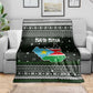 South Sudan Christmas Blanket National Map Flag Colors and Sleeping Rhino Motif - African Pride