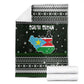 South Sudan Christmas Blanket National Map Flag Colors and Sleeping Rhino Motif - African Pride