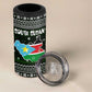 South Sudan Christmas 4 in 1 Can Cooler Tumbler National Map Flag Colors and Sleeping Rhino Motif - African Pride