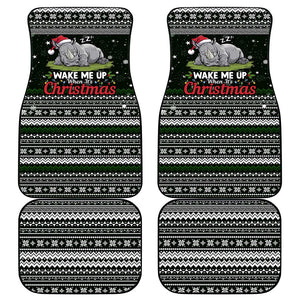 South Sudan Christmas Car Mats National Map Flag Colors and Sleeping Rhino Motif - African Pride