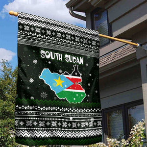 South Sudan Christmas Garden Flag National Map Flag Colors and Sleeping Rhino Motif - African Pride