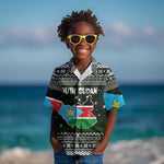South Sudan Christmas Kid Hawaiian Shirt National Map Flag Colors and Sleeping Rhino Motif - African Pride