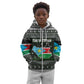 South Sudan Christmas Kid Hoodie National Map Flag Colors and Sleeping Rhino Motif - African Pride