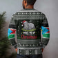South Sudan Christmas Ugly Christmas Sweater National Map Flag Colors and Sleeping Rhino Motif - African Pride