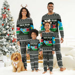 South Sudan Christmas Pajama Set National Map Flag Colors and Sleeping Rhino Motif - African Pride