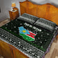 South Sudan Christmas Quilt Bed Set National Map Flag Colors and Sleeping Rhino Motif - African Pride