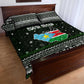 South Sudan Christmas Quilt Bed Set National Map Flag Colors and Sleeping Rhino Motif - African Pride
