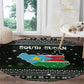 South Sudan Christmas Round Carpet National Map Flag Colors and Sleeping Rhino Motif - African Pride