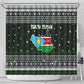 South Sudan Christmas Shower Curtain National Map Flag Colors and Sleeping Rhino Motif - African Pride