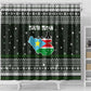 South Sudan Christmas Shower Curtain National Map Flag Colors and Sleeping Rhino Motif - African Pride